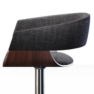 Calina Adjustable Swivel Barstool Charcoal Gray - WyndenHall - Image 6