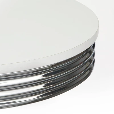 Raleigh Retro Bar Height Pub Dining Table White/Chrome - Buylateral - Image 4