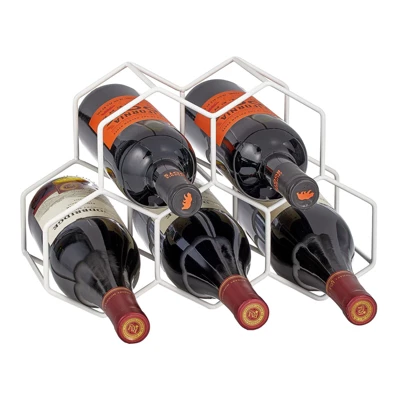 MDesign Honeycomb 5 Bottle Wine Rack For Kitchen Counter Or Fridge - Image 3