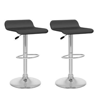 Set Of 2 Adjustable Curved Leatherette Barstool - Corliving - Image 7