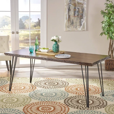 70.5" Chana Industrial Live Edge Rectangular Dining Table Natural - Christopher Knight Home