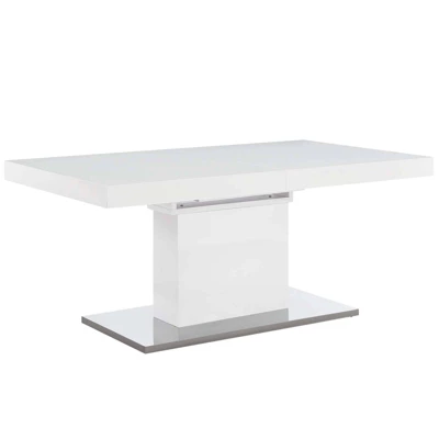 Vector Extendable Dining Table White Silver - Modway - Image 2