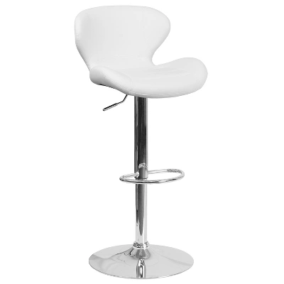 Flash Furniture Contemporary Adjustable Height Barstool With Curved Back And Chrome Base - Image 11