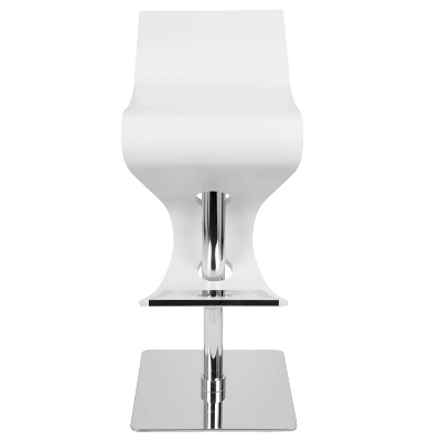 Viva Contemporary Adjustable Barstool Wood/White - LumiSource - Image 4
