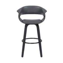 26" Julyssa Swivel Faux Leather Wood Counter Height Barstool - Armen Living