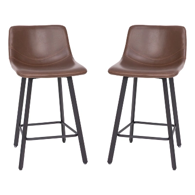 Flash Furniture Caleb Modern Armless 24 Inch Counter Height Stools Commercial Grade With Footrests And Matte Metal Frames, Set Of 2 - Image 14