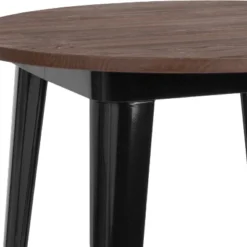 Emma And Oliver 30" Round Wood/Metal Indoor Bar Height Table