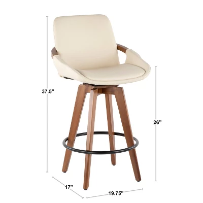 Cosmo Mid-Century Modern Modern Counter Height Barstool - LumiSource - Image 10