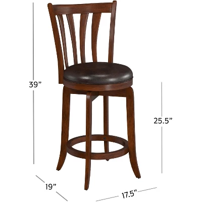 25.5" Savana Swivel Counter Height Barstool Cherry/Black - Hillsdale Furniture - Image 12