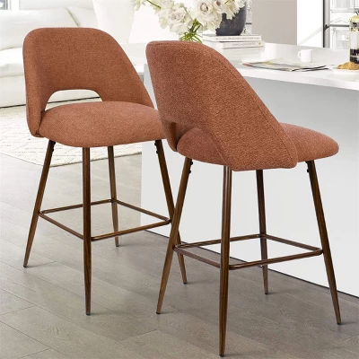 26 Inches Edwin Upholstered Counter Height Stool (Set Of 2) Walnut Leg-The Pop Maison - Image 9