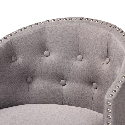 2pc Theron Fabric And Wood Swivel Counter Stool Set - Baxton Studio - Image 4