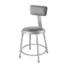 2pk 18" Heavy Duty Vinyl Padded Steel Barstool With Backrest Gray - Hampden Furnishings