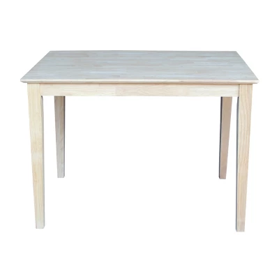 30" X 42" Solid Wood Dining Table Unfinished - International Concepts