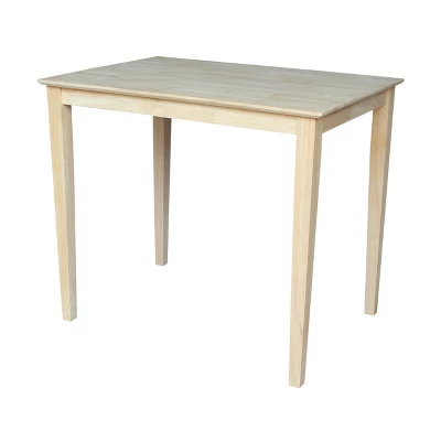 30" X 42" Solid Wood Counter Height Table Unfinished - International Concepts - Image 4