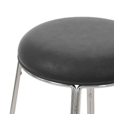 Southlake Backless Metal Counter Height Stool Chrome/Black Vinyl - Hillsdale Furniture - Image 4