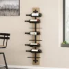 Toston Modern Industrial 8 Bottle Wall Mounted Wine Rack Natural/Black - Christopher Knight Home