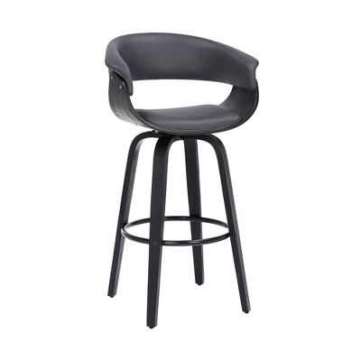 30" Julyssa Swivel Faux Leather Wood Counter Height Barstool - Armen Living - Image 10