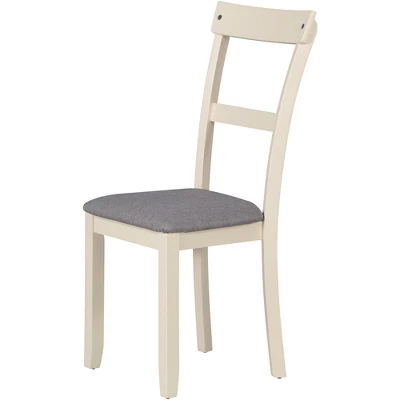 5 Piece Industrial Dining Table Set Wooden Kitchen Table And 4 Chairs, Cottage White - ModernLuxe - Image 6