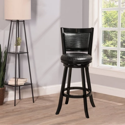 Brannon Swivel Height Barstool Black/Faux Croc Skin - Hillsdale Furniture - Image 5