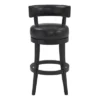 30" Corbin Faux Leather Wood Swivel Barstool Gray Onyx - Armen Living