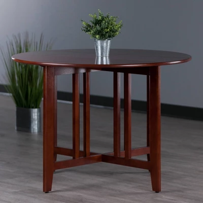42" Alamo Round Double Drop Leaf Dining Table Wood/Walnut - Winsome - Image 6