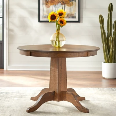 5pc Athens Round Dining Set Walnut - Lifestorey