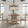 5pc Round Keaton Standard Height Dining Table Set With 4 Chairs Beach - Picket House Furnishings