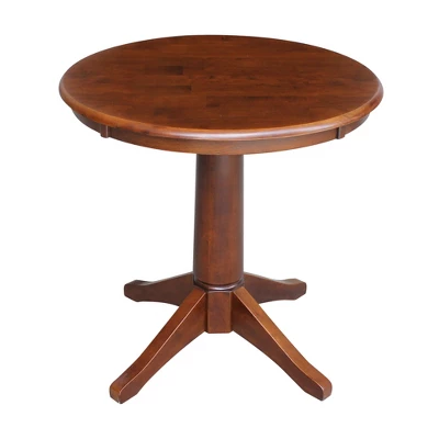 30" Nick Round Top Pedestal Table Espresso - International Concepts - Image 5