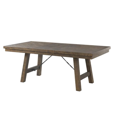 Dex 6pc Extendable Dining Table Set, 4 Ladder Side Chairs And Bench Upholstery Walnut Brown/ Cream Upholstery - Picket House Furnishings - Image 2