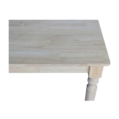 30" X 42" Solid Wood Dining Table Unfinished - International Concepts - Image 4