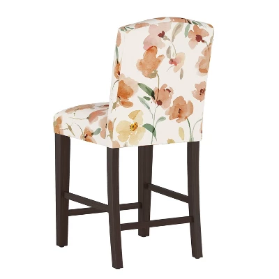 Alex Camel Back Counter Height Barstool With Botanical Print - Skyline Furniture - Image 3