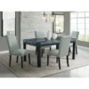 5pc Celine Dining Set With Table And 4 Faux Leather Chairs Gray Marble - Picket House Furnishings