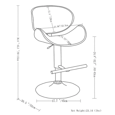 Avondale Bentwood Adjustable Height Gas Lift Barstool Linen Fabric - Wyndenhall - Image 4