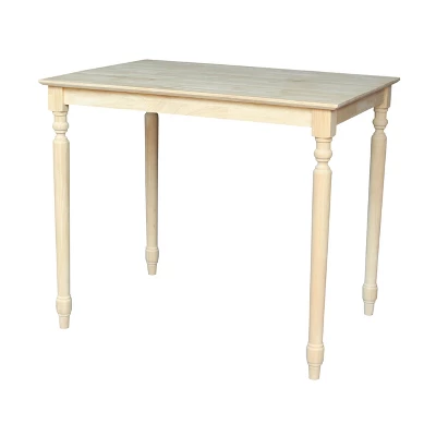 30" X 42" Solid Wood Counter Height Table Unfinished - International Concepts - Image 5