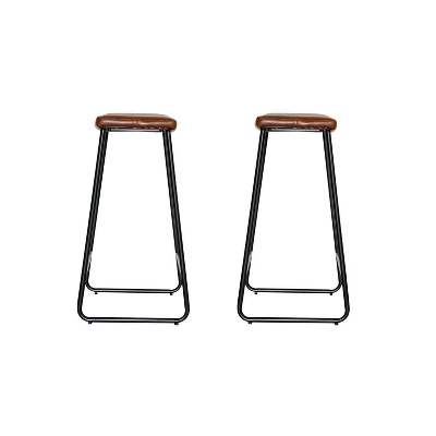 Set Of 2 Easton Saddle Counter Height Barstools Brown/Black - Acessentials - Image 8
