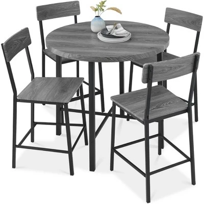 Best Choice Products 5-Piece Modern Round Counter Height Dining Set W/ 4 Chairs, 1.5in Thick Table - Image 8