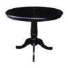 36" Round Top Pedestal Dining Table With 12" Drop Leaf - International Concepts