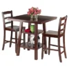 3pc Orlando With 2 Shelves Counter Height Dining Set Wood/Walnut - Winsome