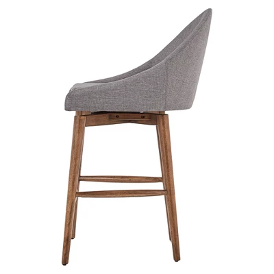 Set Of 2 24" Conrad Walnut Danish Modern Swivel Counter Chair - Inspire Q - Image 3