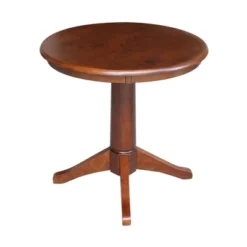 30" Nick Round Top Pedestal Table Espresso - International Concepts
