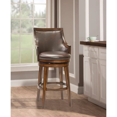 30.5" Lyman Swivel Barstool Wood/Oak - Hillsdale Furniture