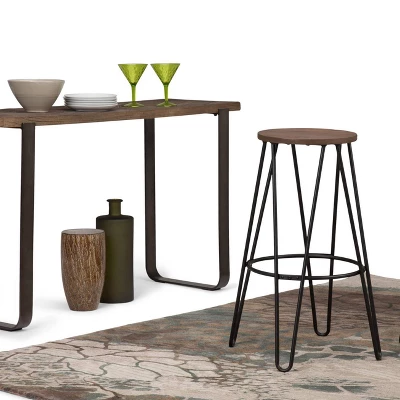 Kendall Metal Barstool With Wood - WyndenHall