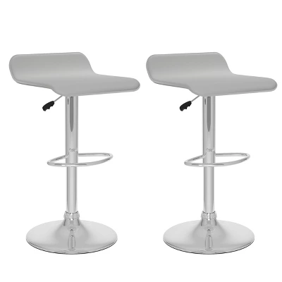 Set Of 2 Adjustable Curved Leatherette Barstool - Corliving - Image 8