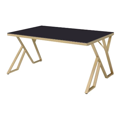 Jalama Glam Glass Top Gold Frame Dining Table - HOMES: Inside + Out - Image 4