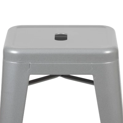 Flash Furniture 24" High Metal Counter-Height, Indoor Bar Stool - Stackable Set Of 4 - Image 3