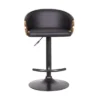Solstice Adjustable Swivel Barstool Black - Armen Living