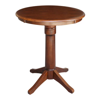 30" Nick Round Top Pedestal Table Espresso - International Concepts - Image 6