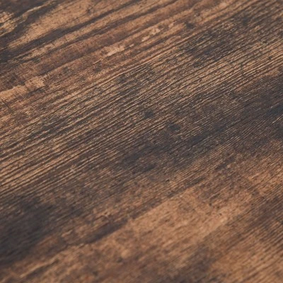 HOMCOM Industrial 3 Piece Dining Table Set, Counter Height Bar Table And Chairs Set, Kitchen Bistro Table Set With Storage Shelf And Stools, Brown - Image 6