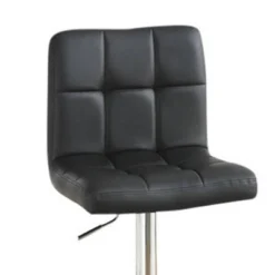 Set Of 2 Armless Chairs Style Barstools With Gas Lift Black - Benzara