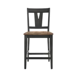 Set Of 2 24" Harper Splat Back Counter Height Barstools Brushed Brown/Pecan - Intercon